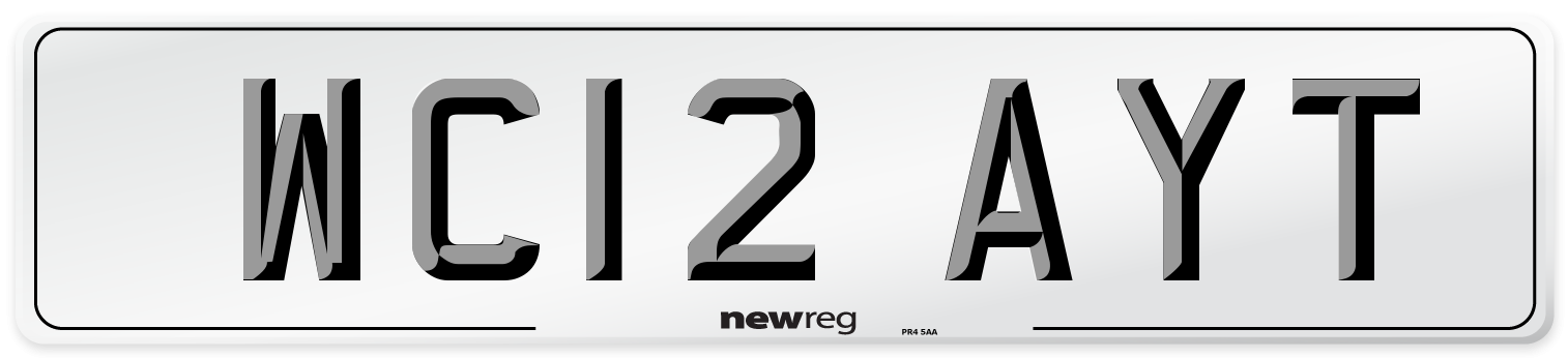 WC12 AYT Number Plate from New Reg